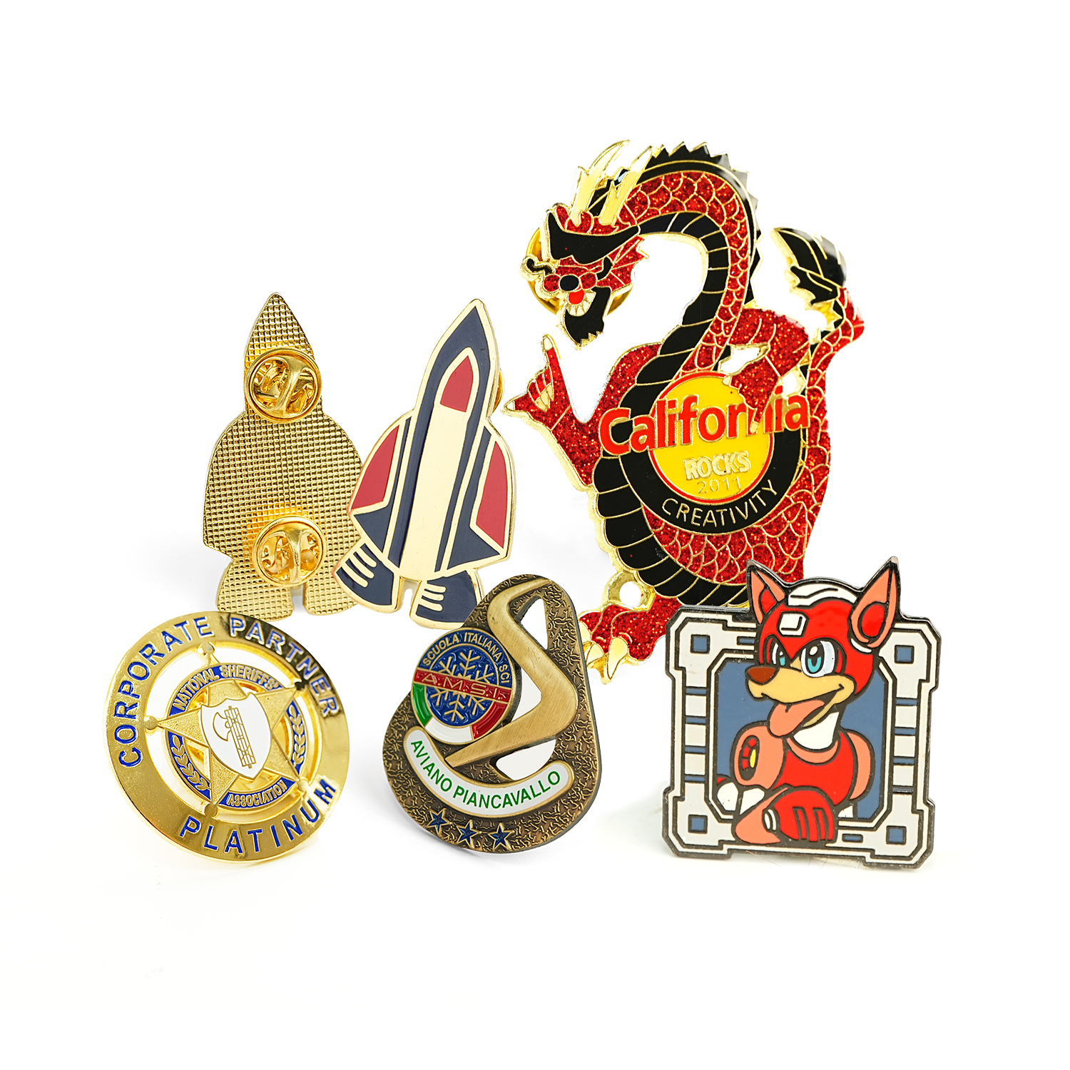 Wholesale UV Printing Pin Badges Metal Enamel Lapel Pins Customization