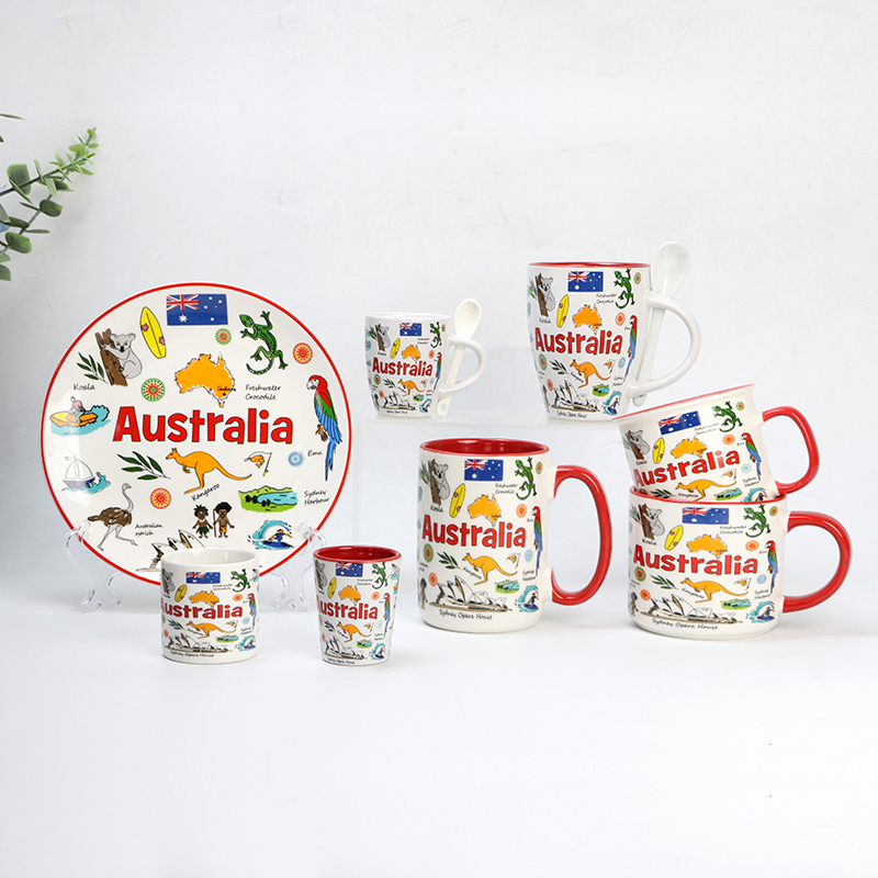 Australia tourist souvenir ceramic dinnerware