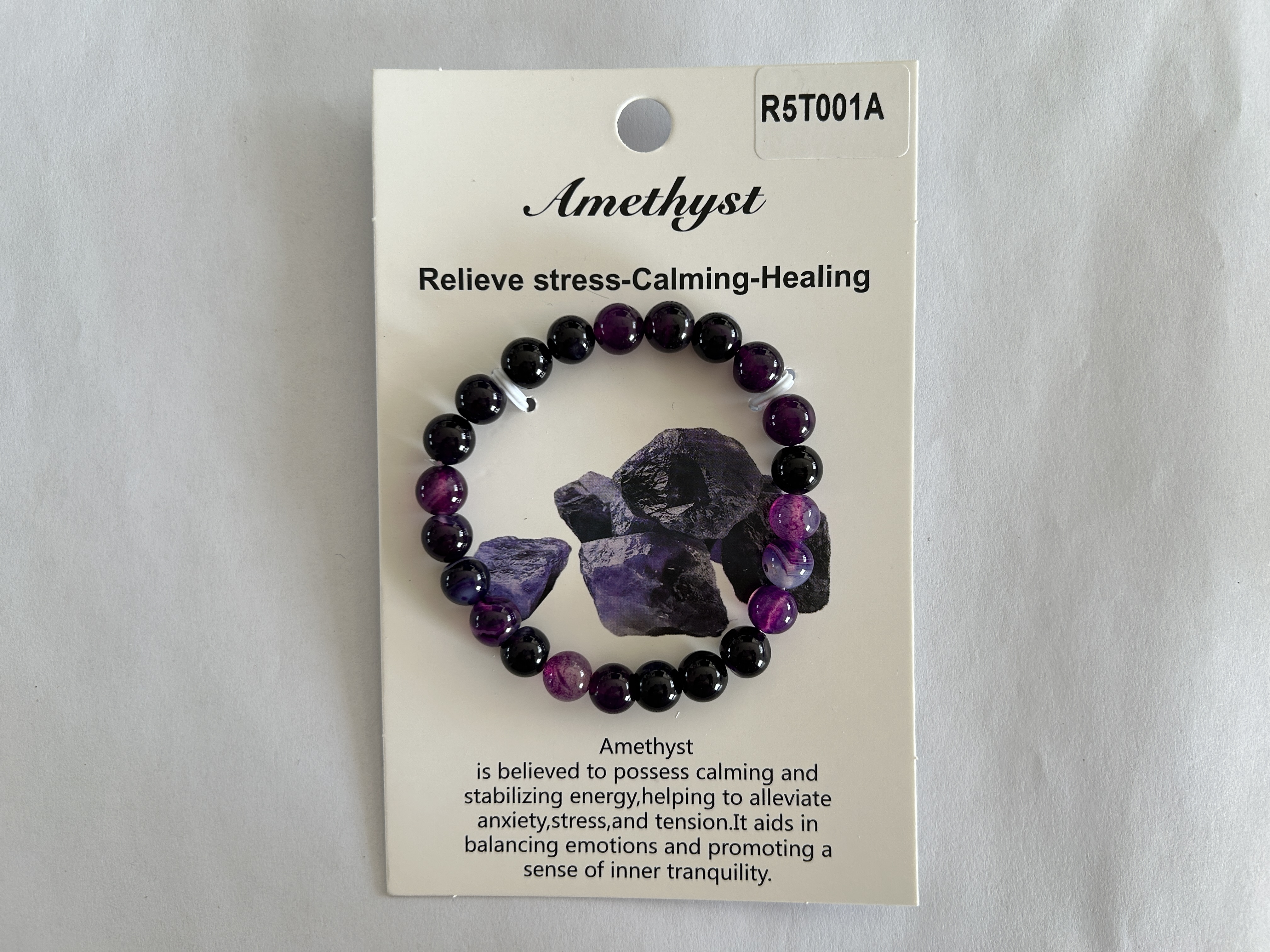 Amethyst bracelet, necklace and keychain
