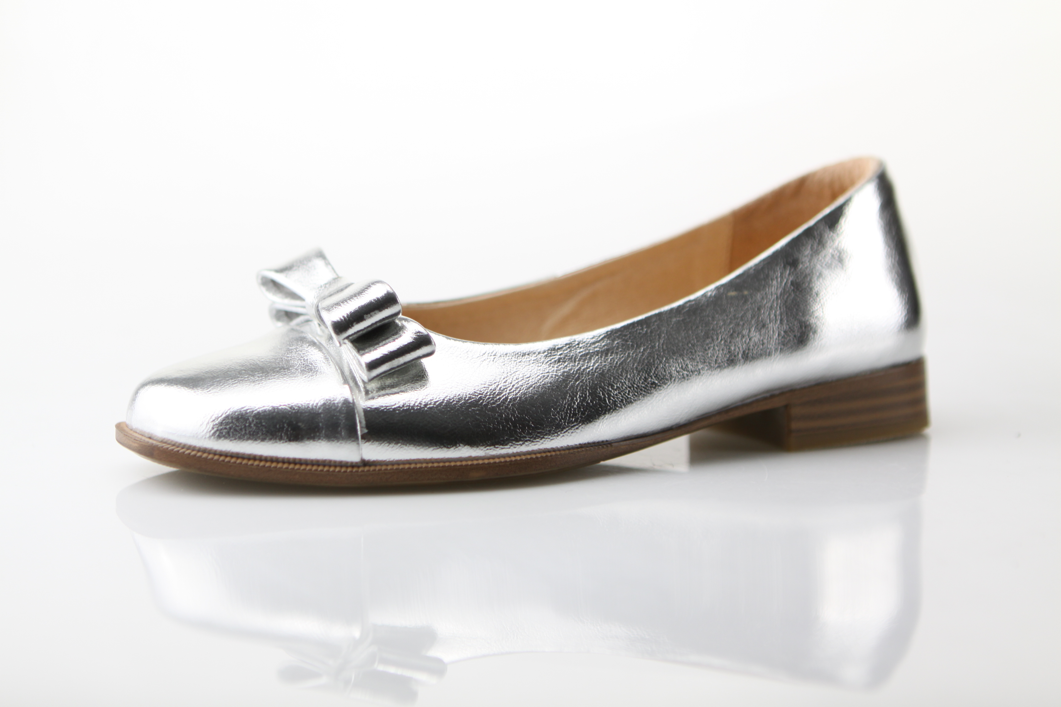 Silver Leather Women's Flat