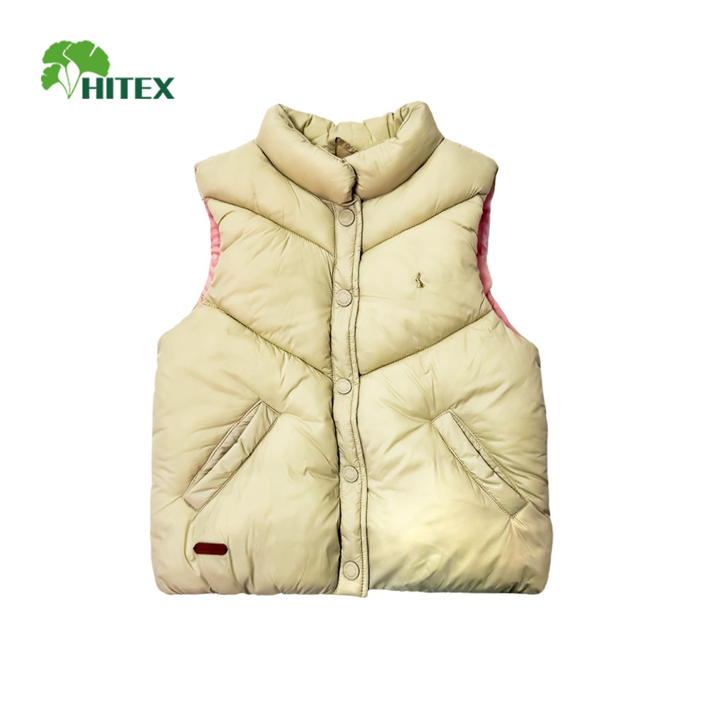 Hitex Girl's Woven Heavily-Padded Basic Diamond-Quilted Padded Vest