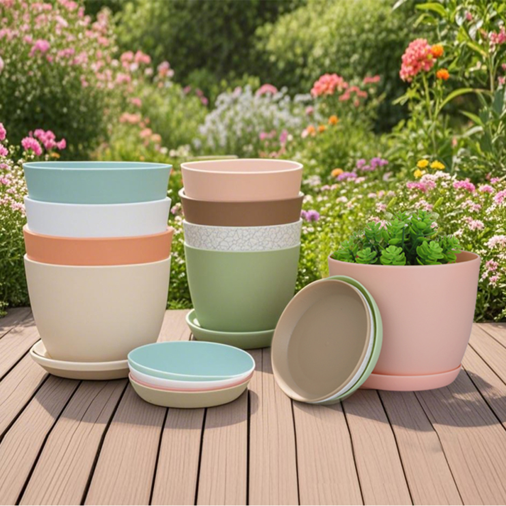 LINDON Nordic Self Watering Flower Pots Planter Plastic Plant Pot