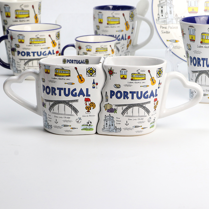 Portugal souvenir ceramic couple mug