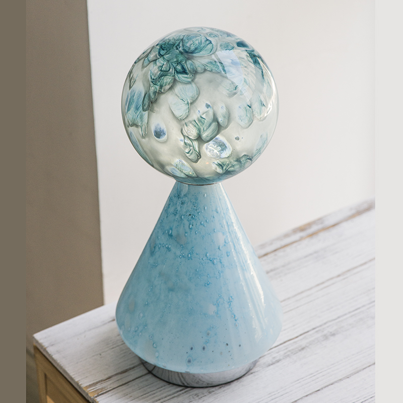 Touch LAMP Handmade color art Glass Table Lamp ,Spherical shape GJ17-12-D15TT/18TT Blue Green Gray
