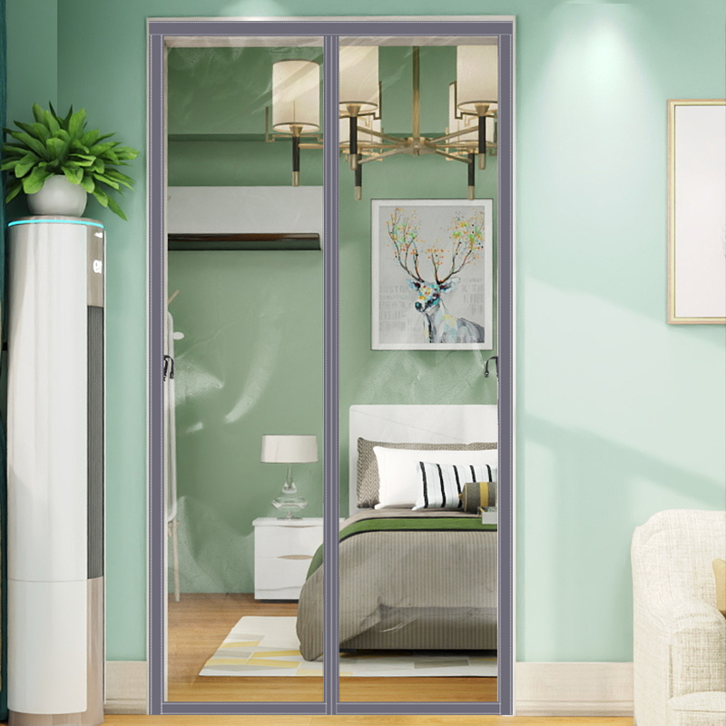 Air conditioning magnetic door curtain