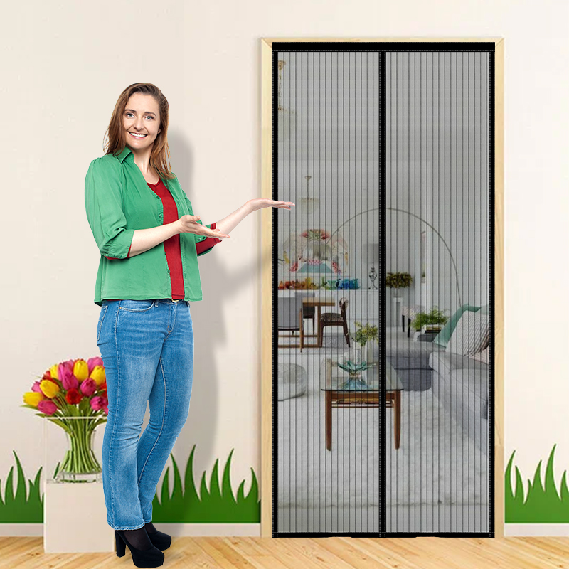 Polyester fiber mosquito proof door curtain