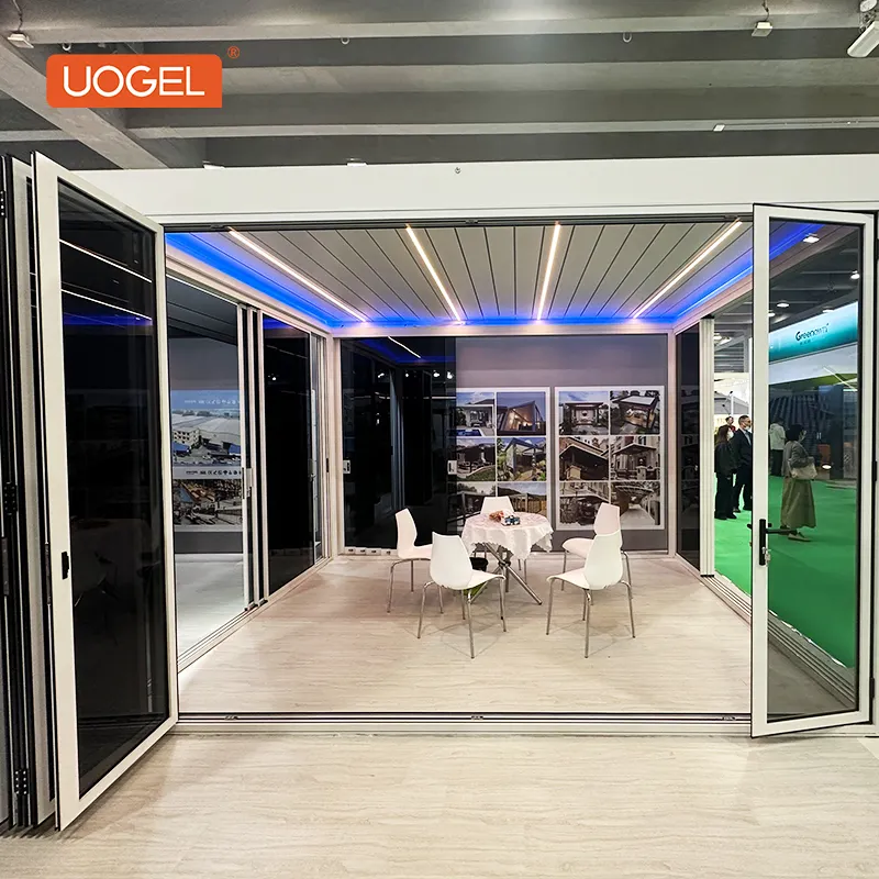 Canton Fair China Manufacturer Bioclimatic Motorized Aluminium Outdoor White Roof Waterproof Pergola