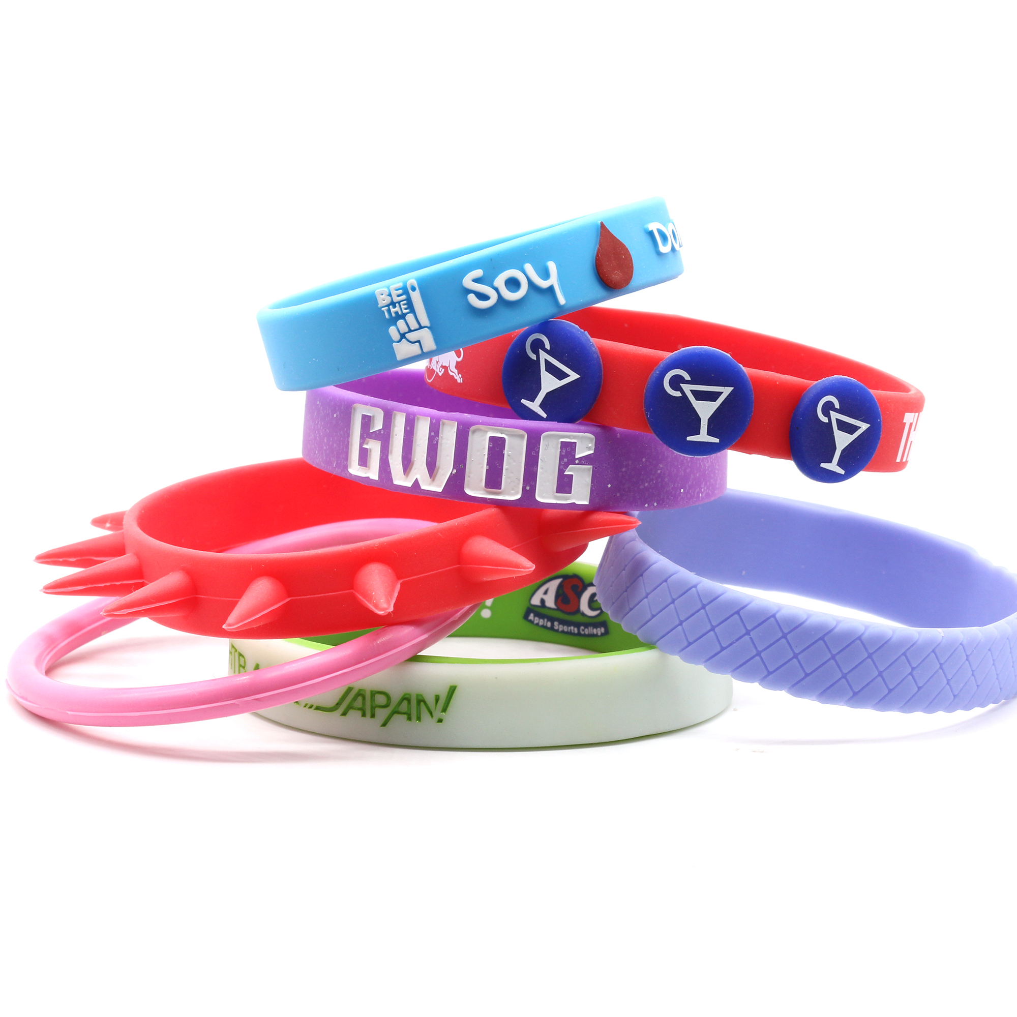 Rubber Bracelets Colorful Silicone Wristbands for Party