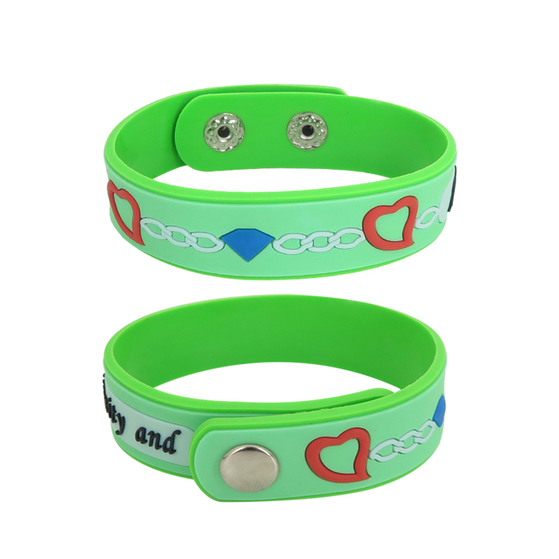 Color Printing Eco-Friendly Silicone Bracelets Rubber Wristbands