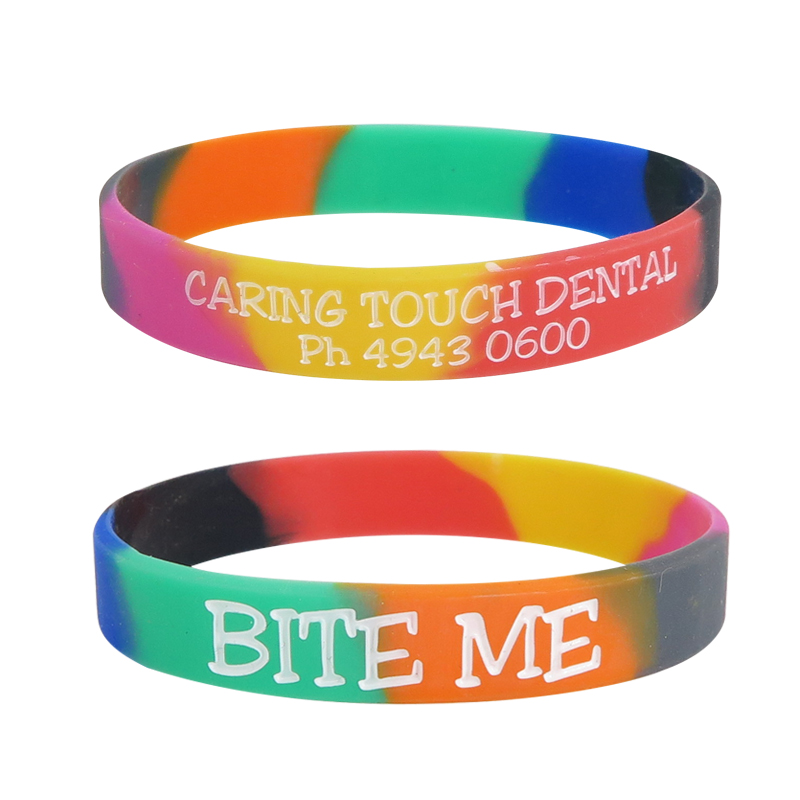 Colorful Printed Logo Bracelets Mixed Color Novelty Wristbands