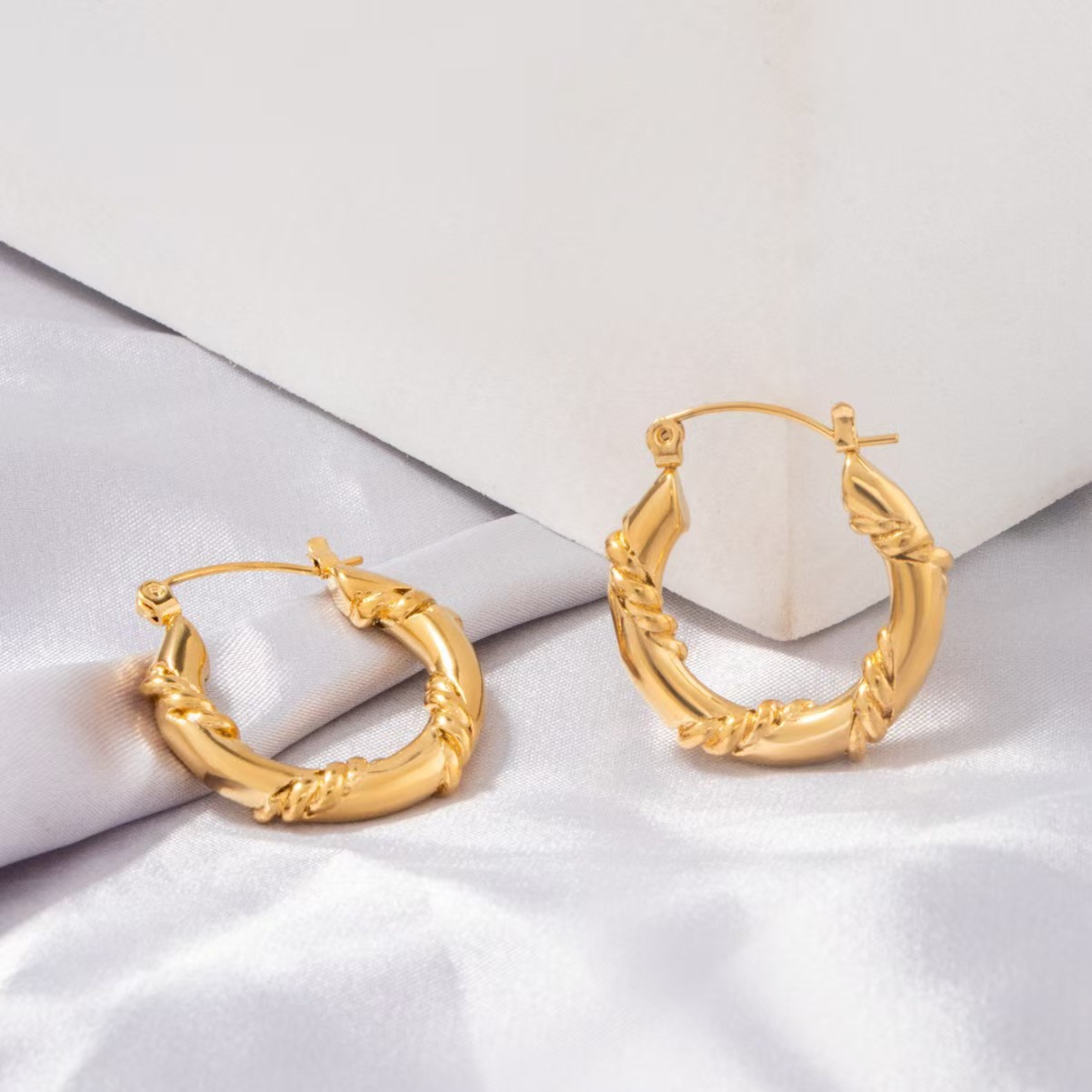 Vintage French Fried Dough Twists Cool Metal Earring Earrings