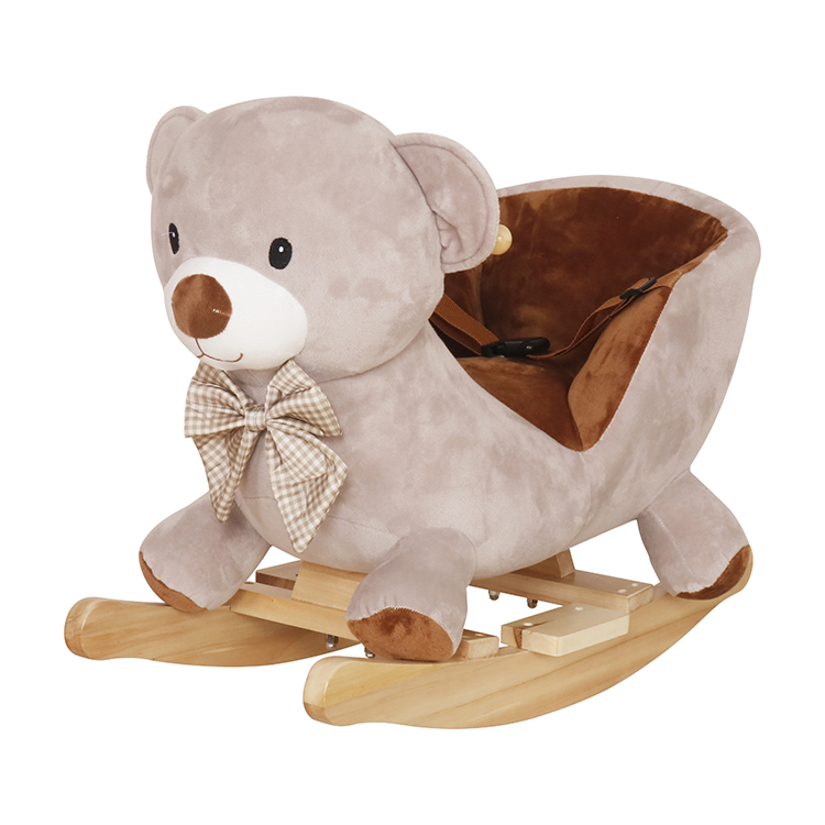 Wooden plush rocking horse