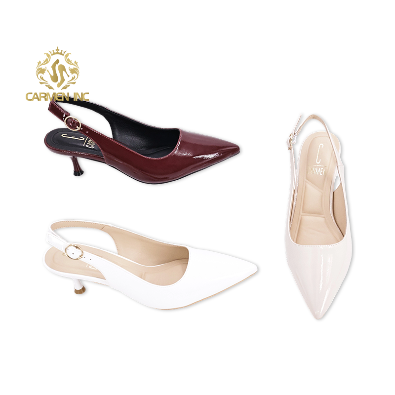 Customized Fashion Elegant Twinkle Pointed Toe Low Heels Women Adjustable Strap Shoes