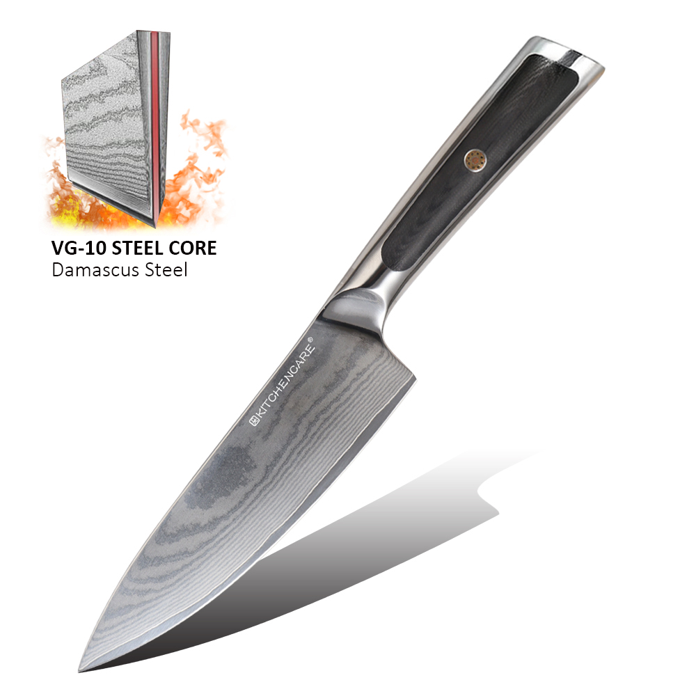 Hip-home Damascus steel kitchen knife professional g10 handle 6inch chef knife