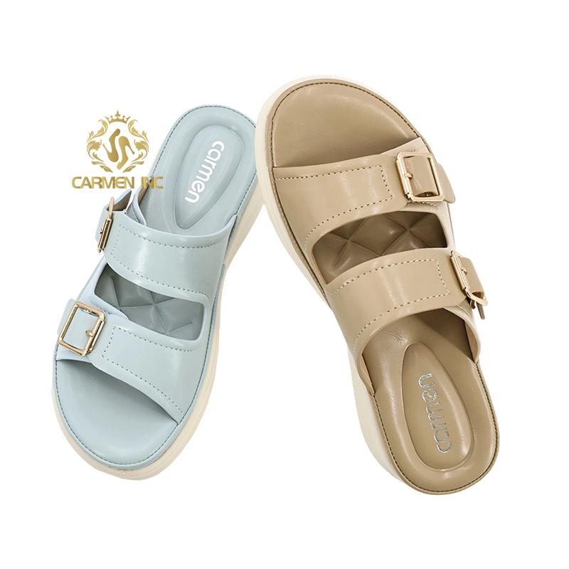 Wholesale Large Size Ladies' Summer Open Toe Sandals Outdoor Comfortable PU Slippers