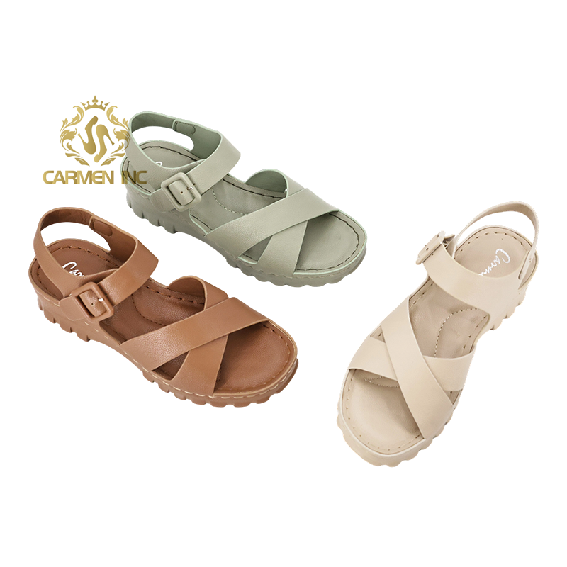 Women's Casual Adjustable Cross Straps Sandals Comfortable Flat Sport Sandals Wholesale Custom