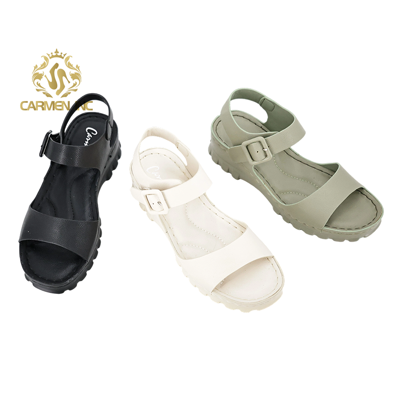 Wholesale Custom Anti-Slip Comfortable Commute Sandals for Women Soft Sole Adjustable Strap Shoes