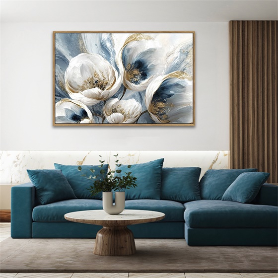 Hot sell abstract floating frame canvas with foil