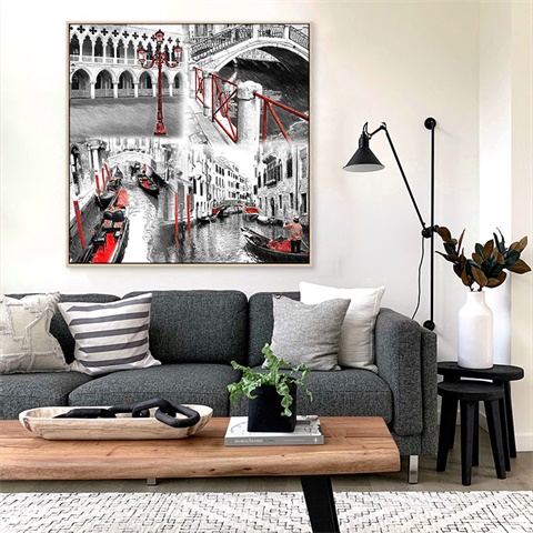 Hot sell abstract floating frame canvas with foil
