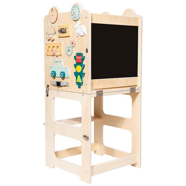 Wooden step stool learning tower for toddlers