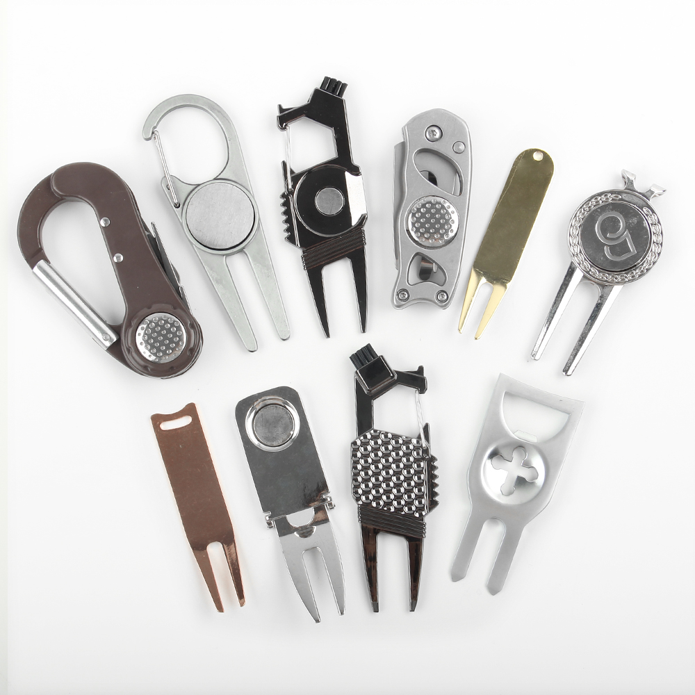 Factory Direct Custom Logo Metal Divot Repair Tool with Golf Ball Marker