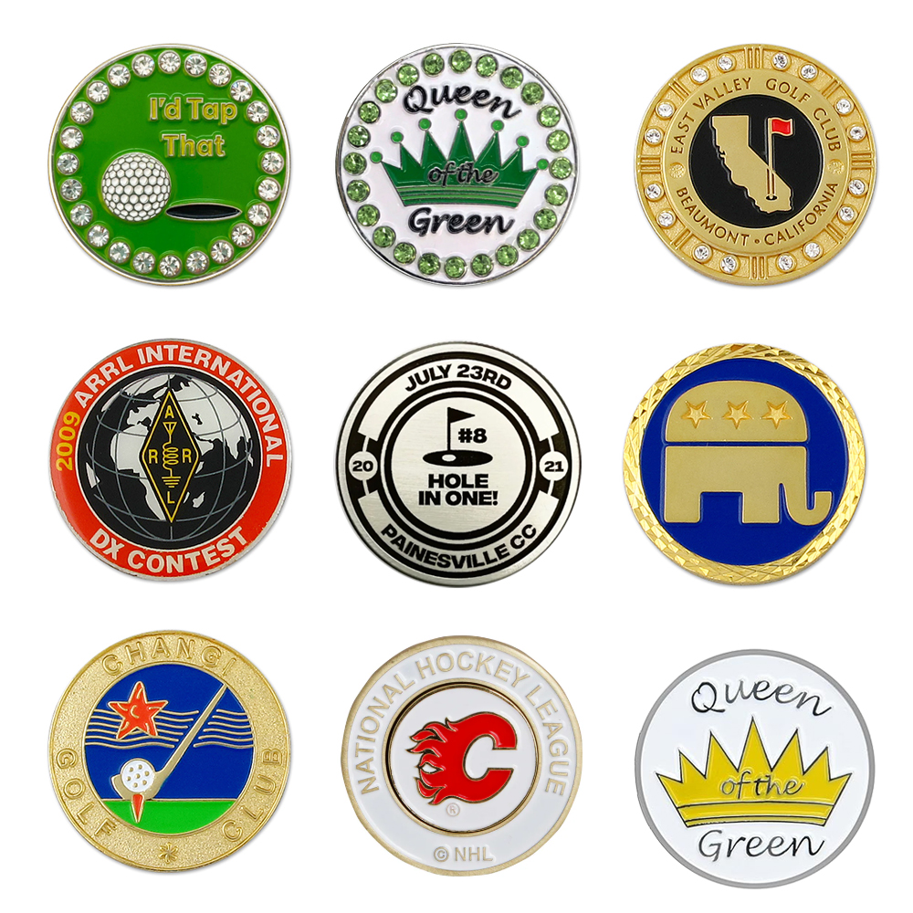 Custom Various Design Ball Markers Magnetic Metal Golf Ball Marker