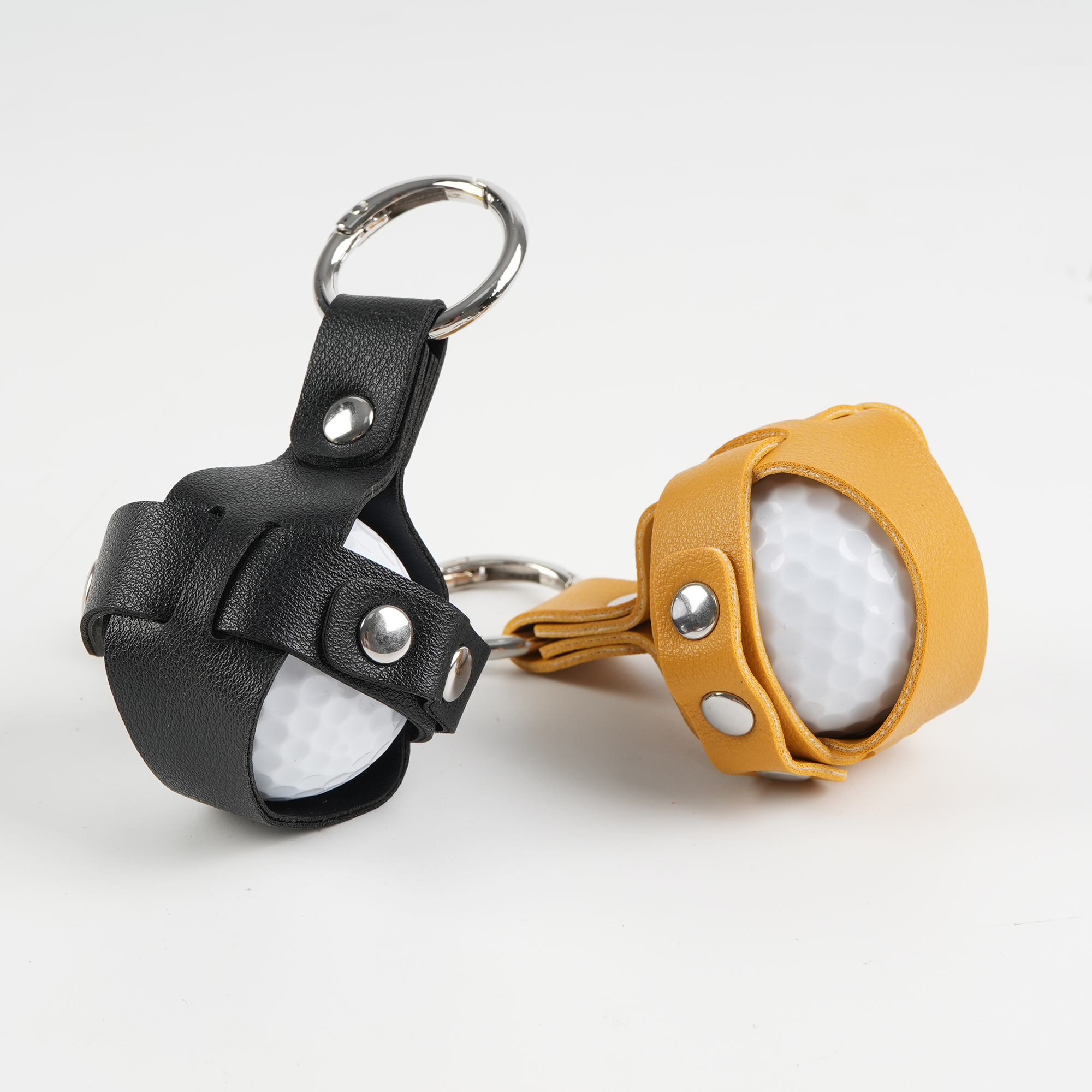 Leather Golf Ball Holder Custom Logo Golf Ball Protector