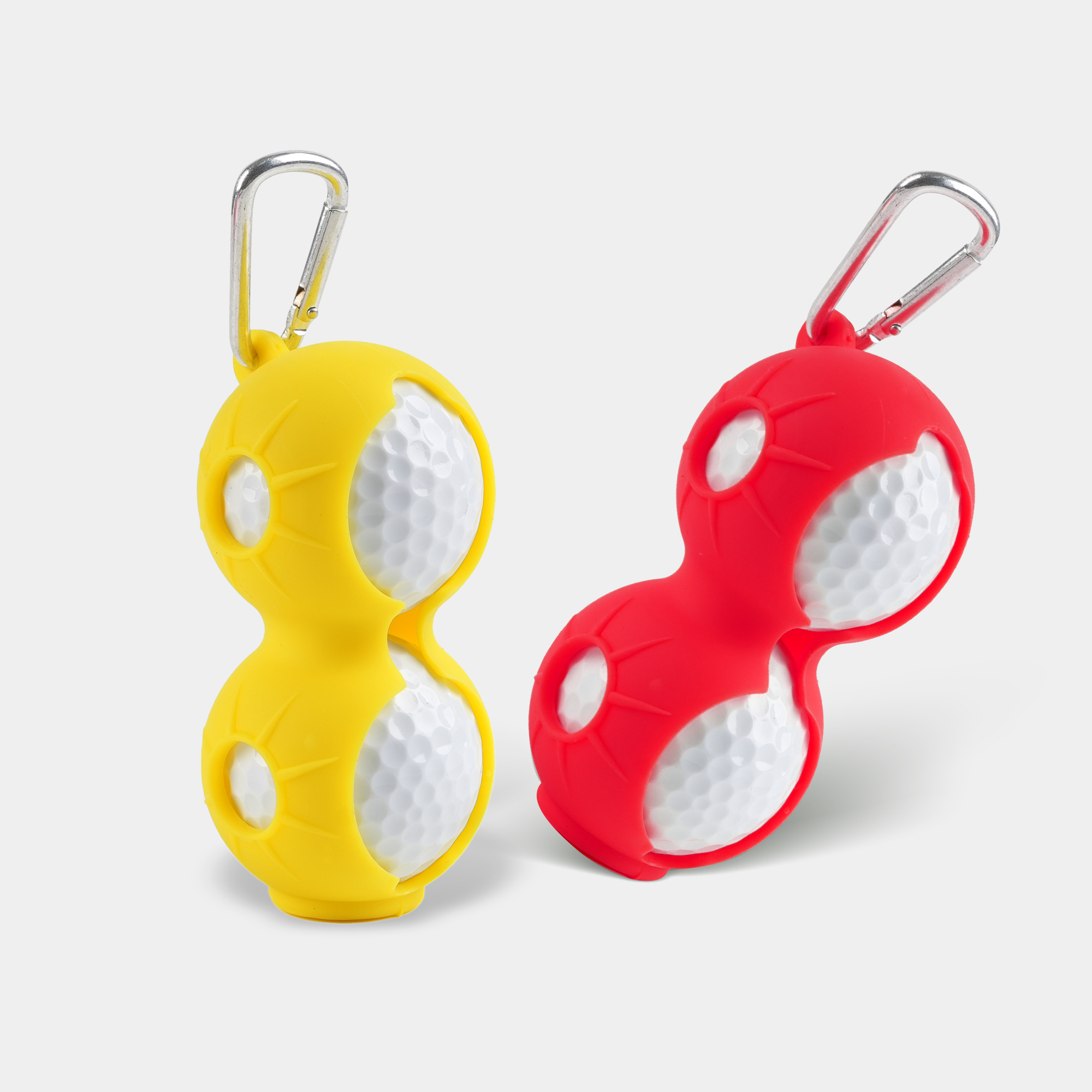 Silicone Golf Ball Holder for 2 Balls with a Customizable Logo