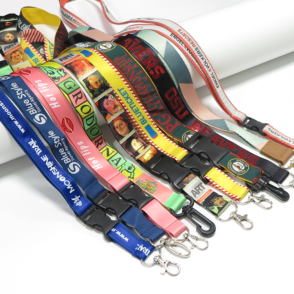 Custom Design Polyester Dye Sublimation Lanyards Heat Transfer Printed Lanyard