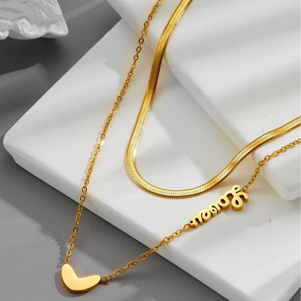 Cross border multi-layered double layered necklace from Europe and America
