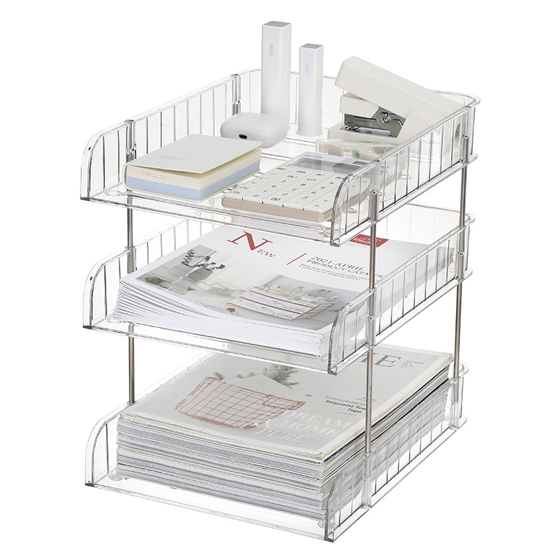 Plastic Transparent File Holder (1*l, 2*s)
