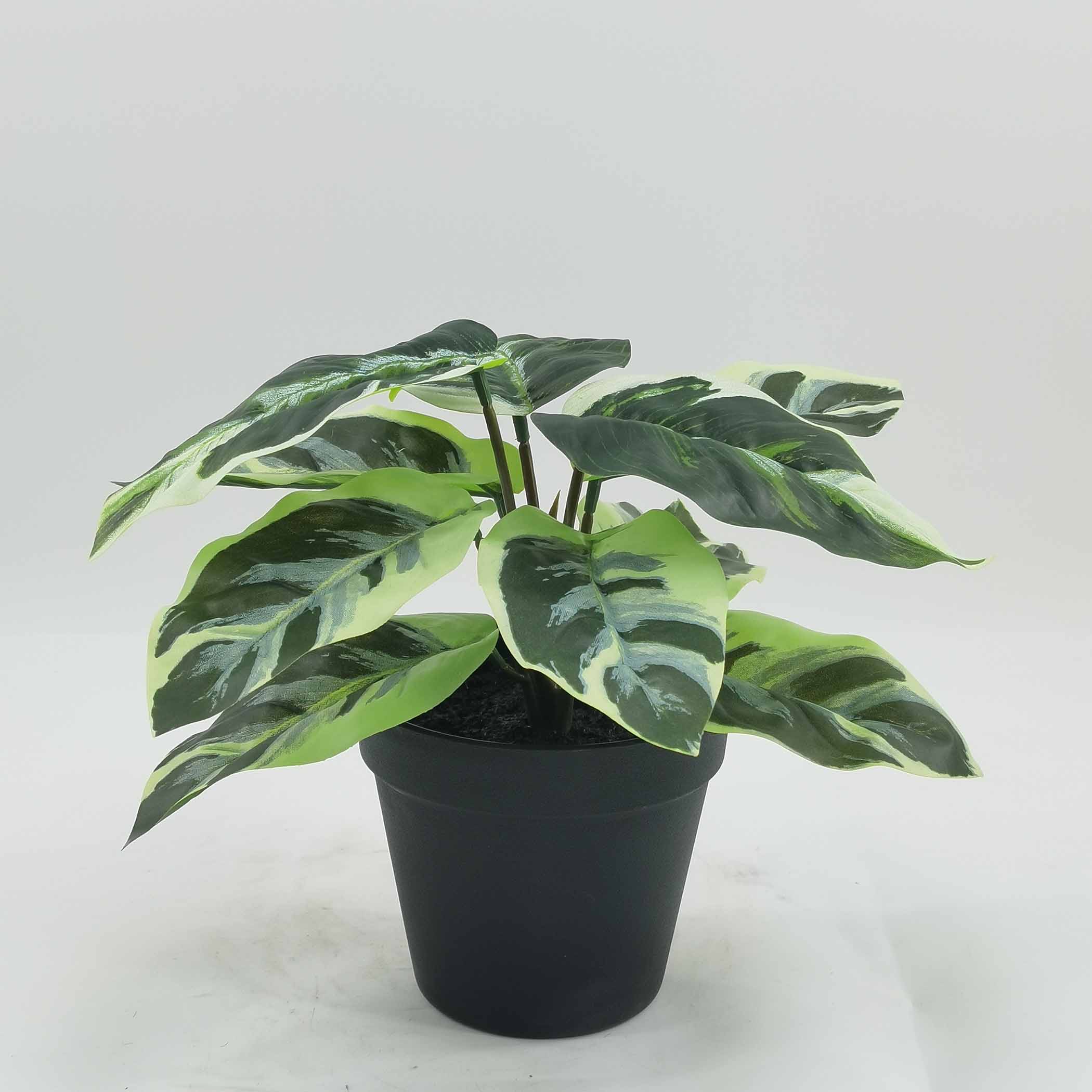 White oil painted leaf simulation potted home decoration