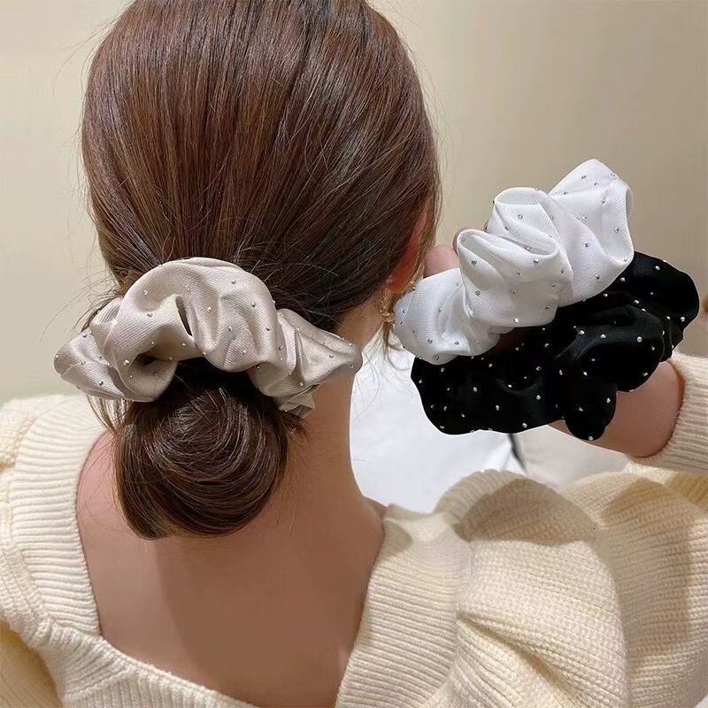 New Korean style light gauze diamond studded large intestine headband