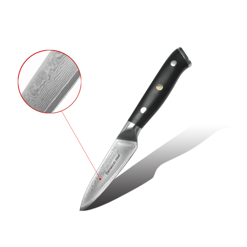 Hip-home Damascus steel kitchen knife professional g10 handle paring knife