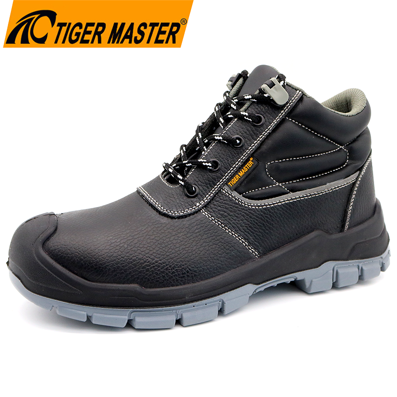 Black Leather Steel Toe Safety Shoes