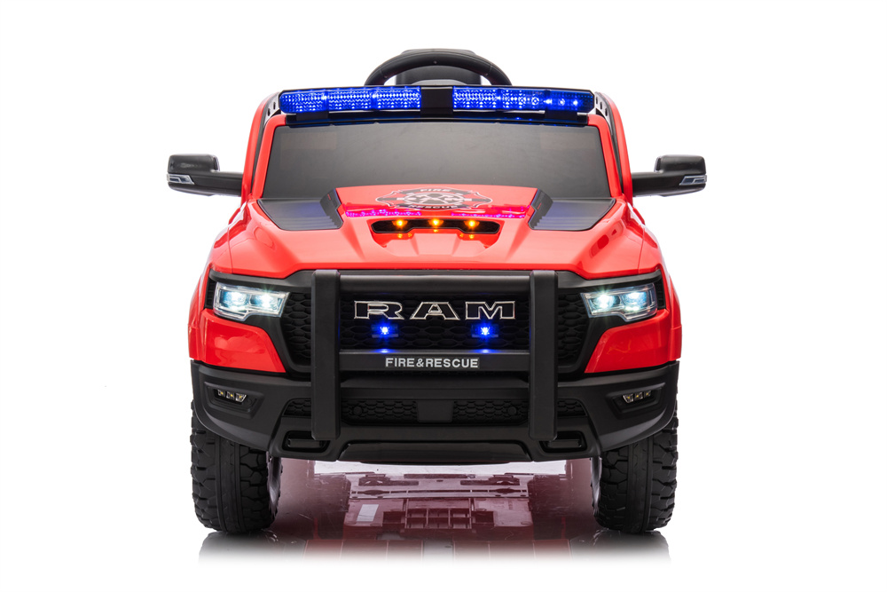 RAM Licensed Rescue Fire Truck, Electric Ride on Car for Kids,24V Battery Powered Toddler Car