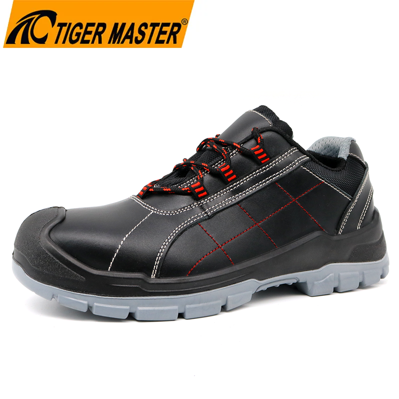 Black Cow Leather Steel Toe Low Cut Safety Shoes