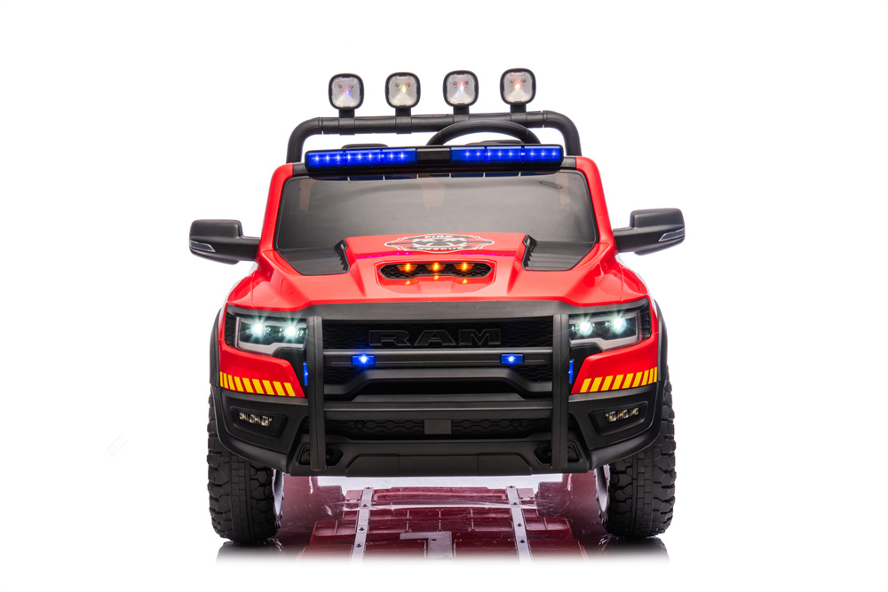 4X4 RAM Licensed Large Ride on Fire Truck Toys for Boys Girls with Two seat, Openable Truck