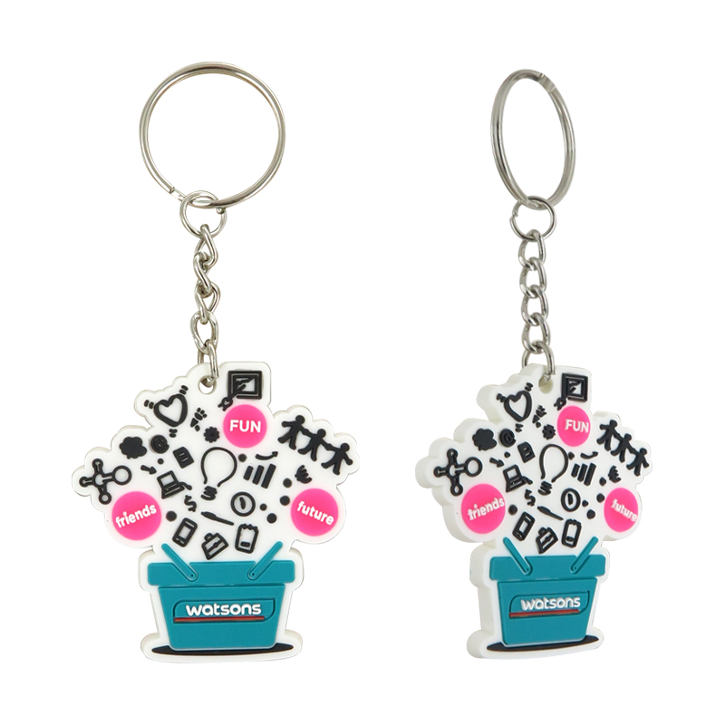 2D Silicone Keychains Custom logo Soft Rubber PVC Keyrings