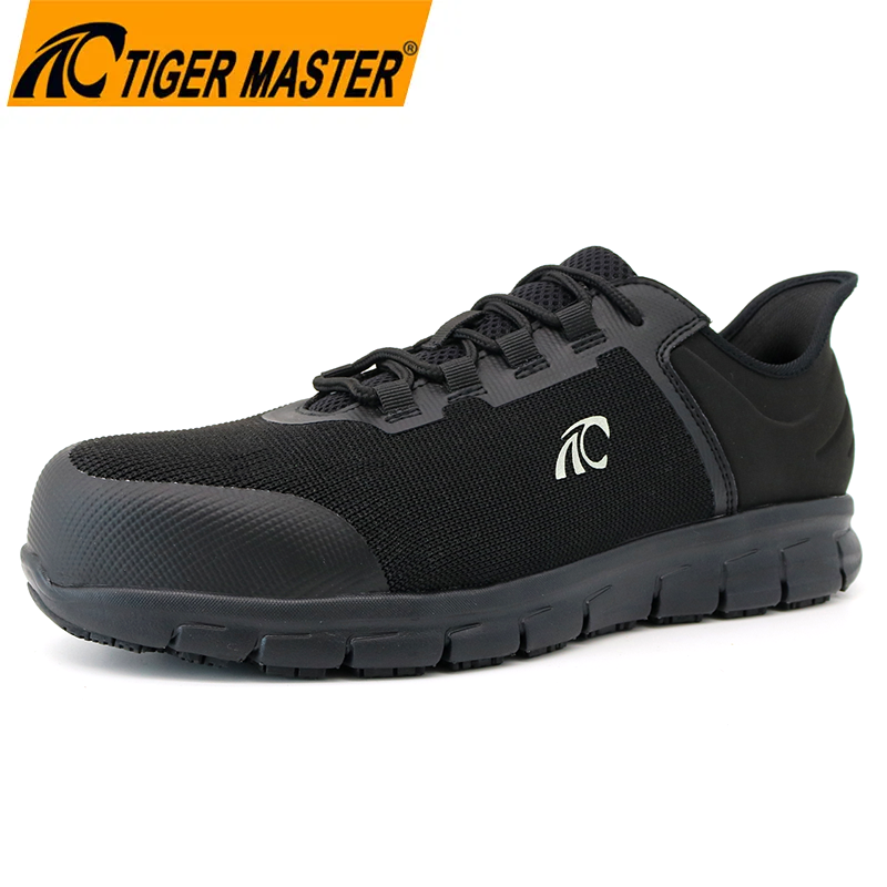Black Slip-ins Hand Free Safety Shoes for Men