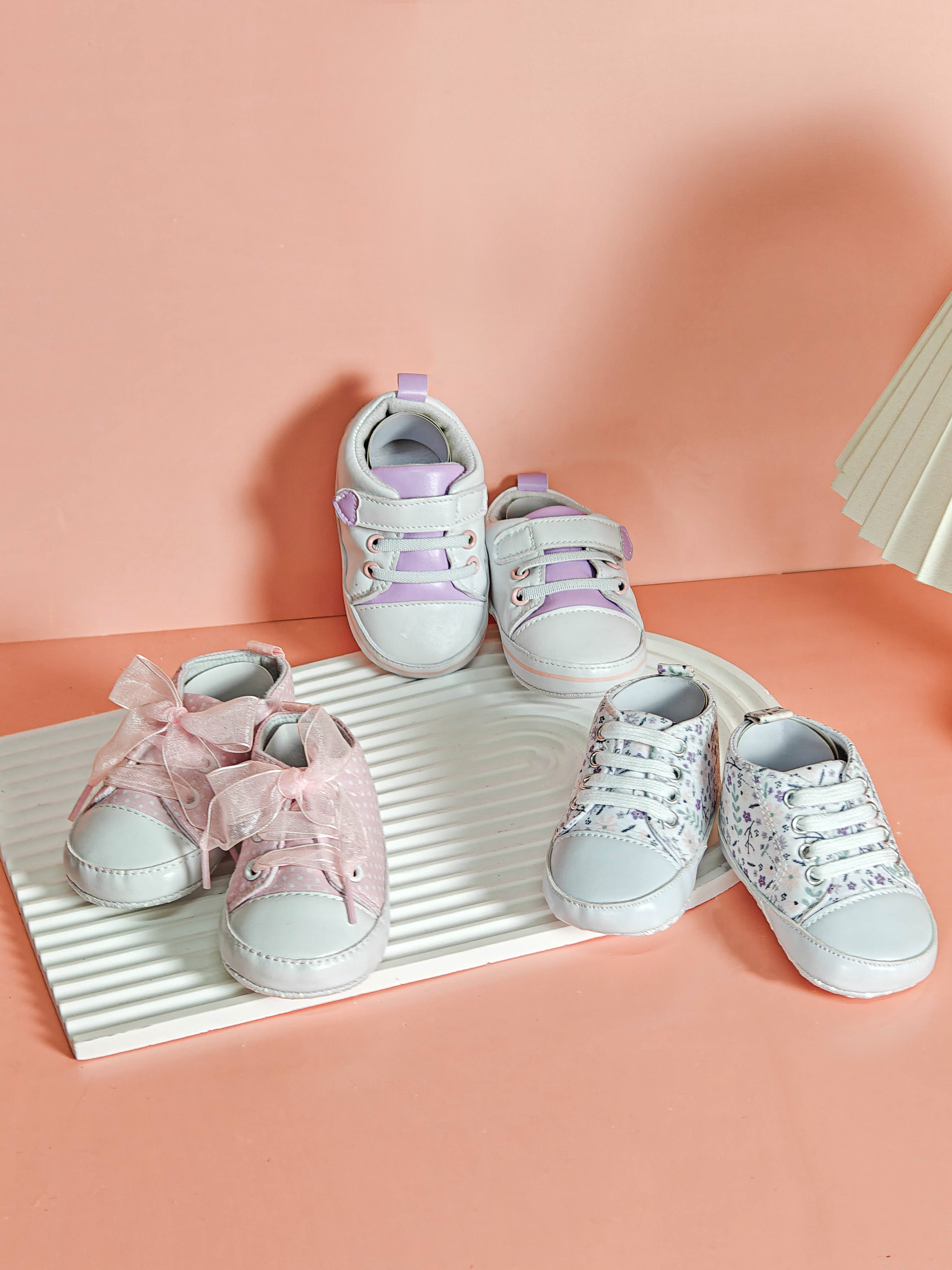 Yuesheng Baby Shoes Princess Lovely Bow Toddler Comfortable Breathable Cotton Canvas Leather Shoes