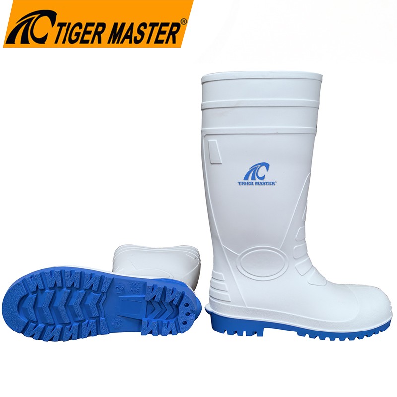 White Waterproof Steel Toe PVC Safety Rain Boots