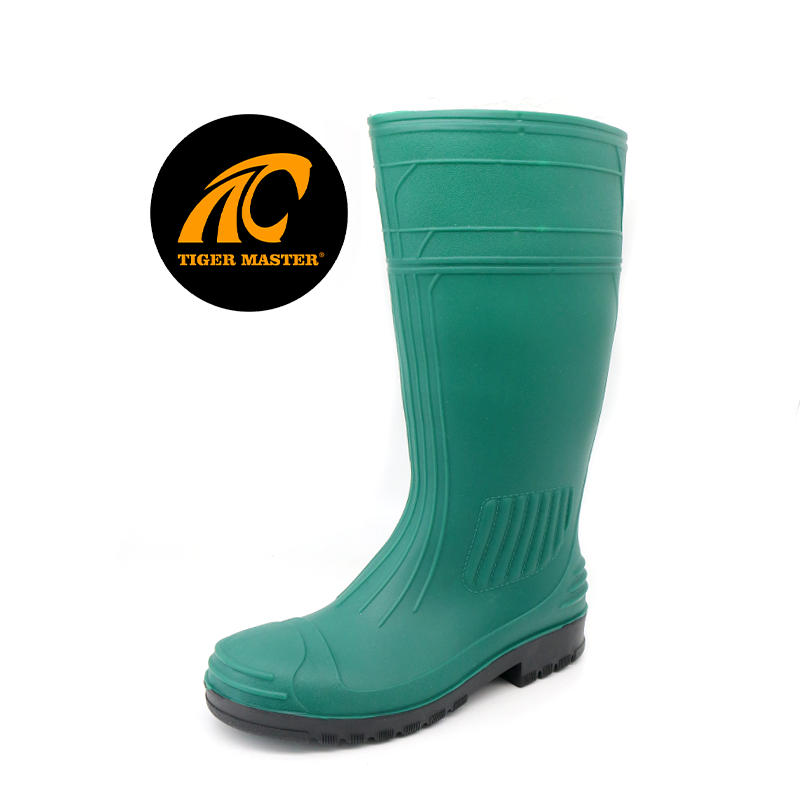 Green Waterproof PVC Safety Rain Boots