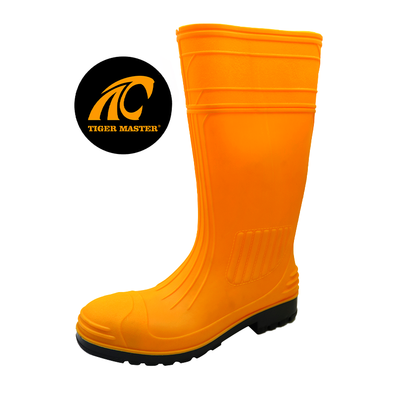 Orange Waterproof PVC Safety Rain Boots