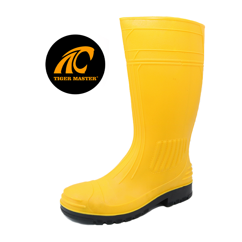 Yellow Waterproof PVC Safety Rain Boots