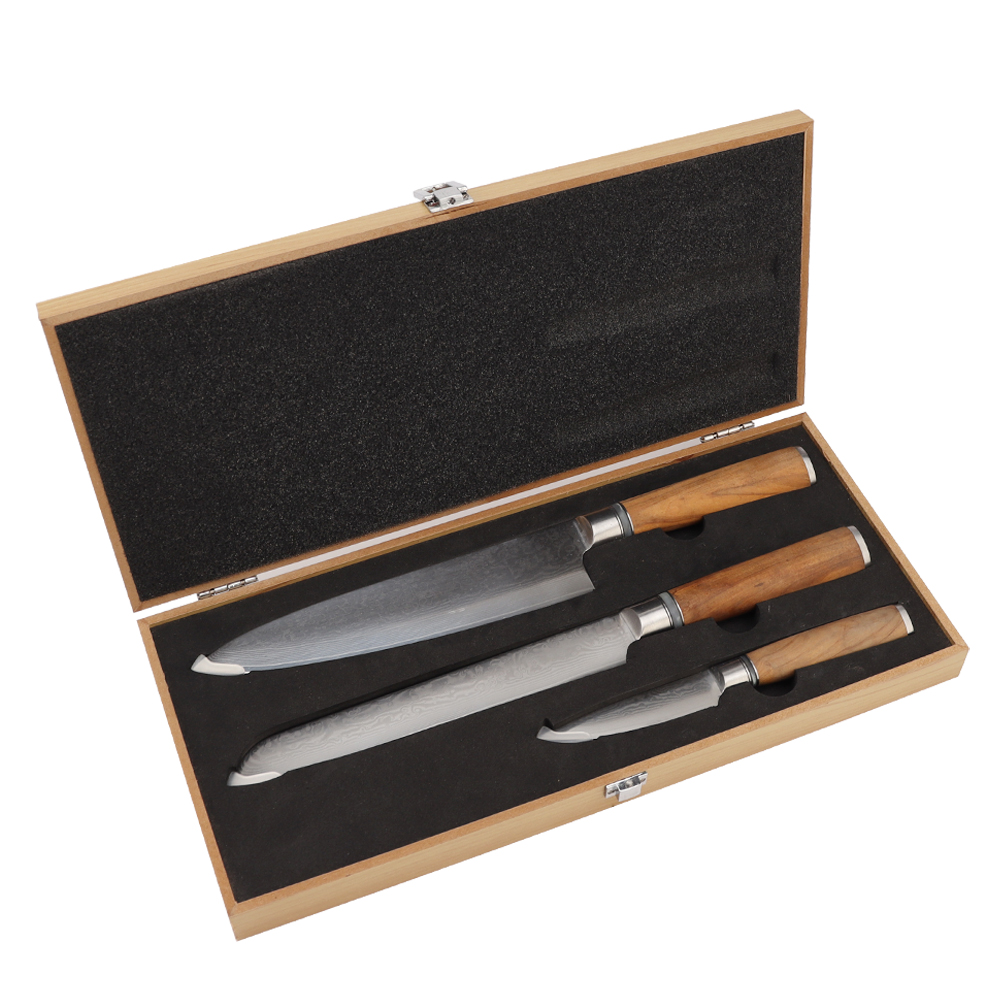 Hip-home Damascus steel kitchen knife professional 3piece kitchen knives set