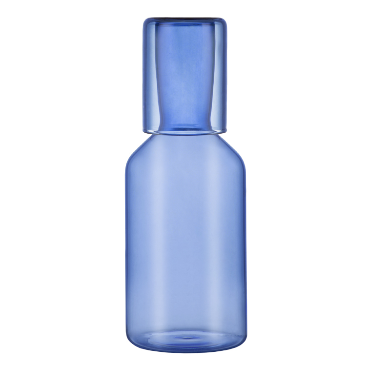 Nightstand Glass Carafe with Cups