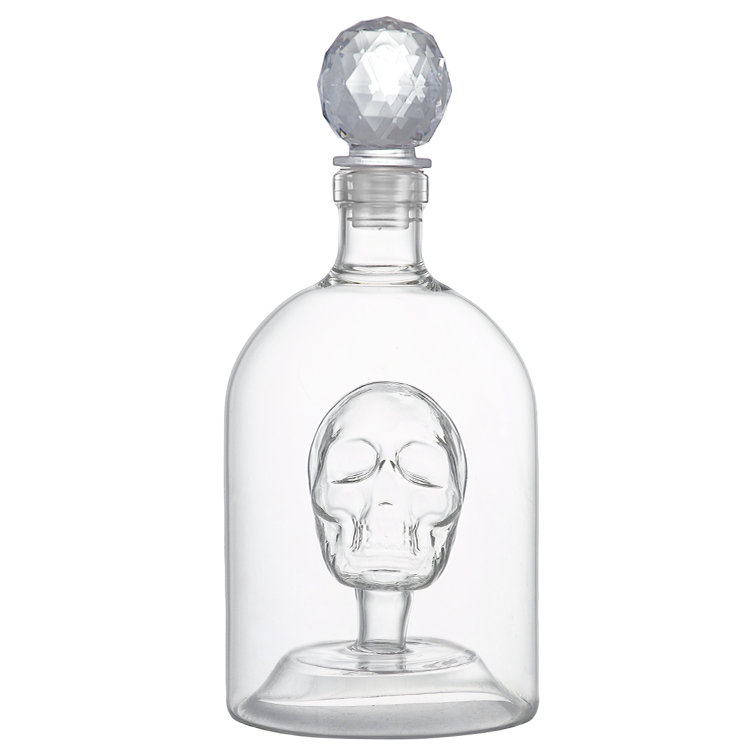 Glass tequila liquor bottle