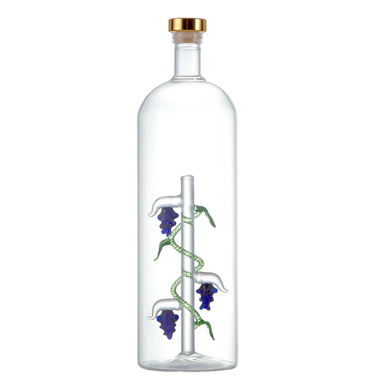 Glass tequila liquor bottle