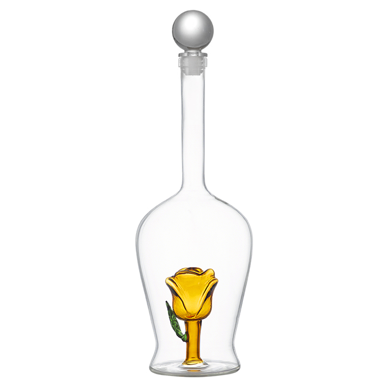 Glass tequila liquor bottle